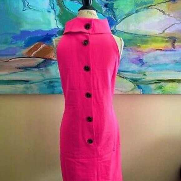NWT $228 Sail To Sable Hydra Dress Hot Pink Cowl Sleeveless Size MED TXSP2024 - Picture 10 of 10